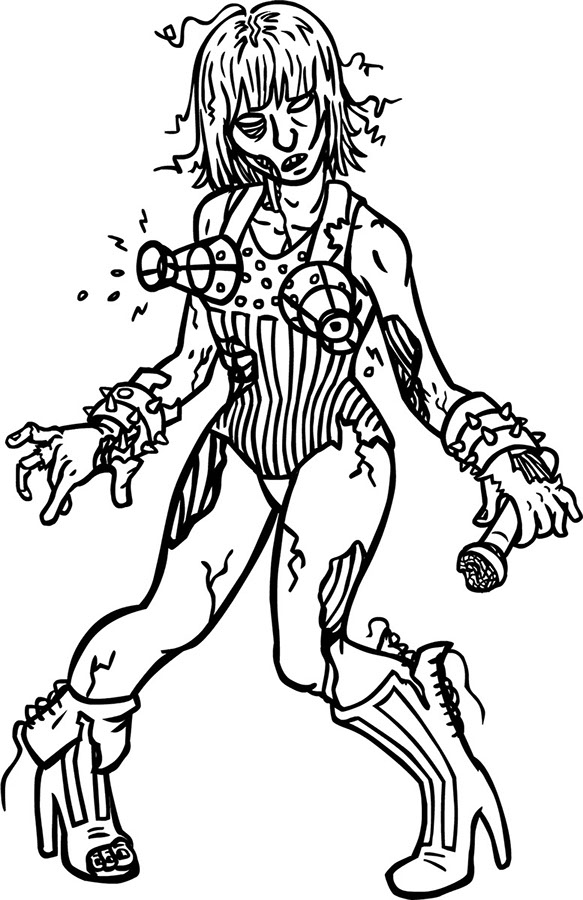 zombie pin up girl coloring pages